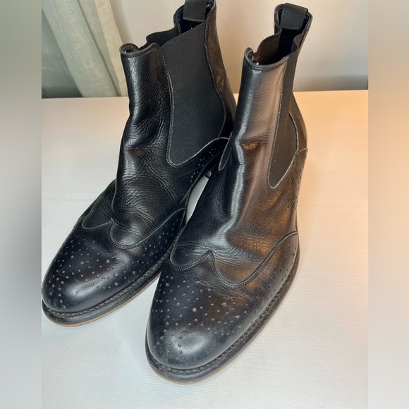 Stefano Castelli Vero Cuoio Fine Italian Leather Black Men’s Pull On Boot Sz 9.5 - Picture 12 of 15